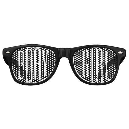 誕生日ガールクールブラック レトロサングラス (正面)