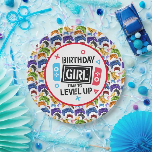 誕生日ガールゲーマー紙プレート ペーパープレート (パーティー)