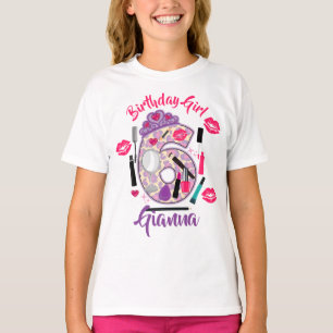 誕生日ガールシックス6 スパ化粧 T-シャツ Tシャツ