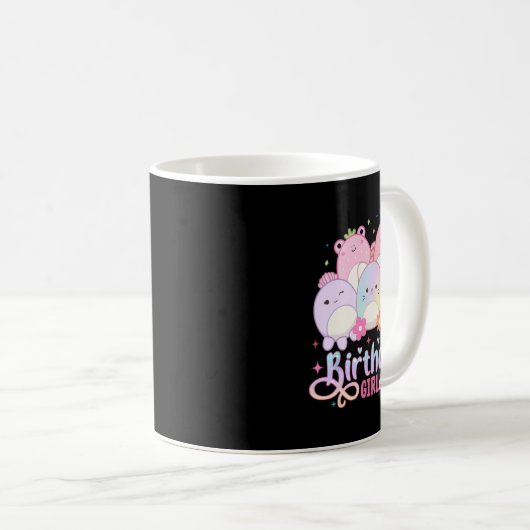 誕生日ガールスクワイスクチーム許可ガールズキュートな子供 コーヒーマグカップ (正面右)