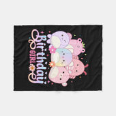 誕生日ガールスクワイスクチーム許可ガールズキュートな子供 フリースブランケット (正面(横))