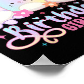 誕生日ガールスクワイスクチーム許可ガールズキュートな子供 ポスター (角)