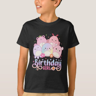 誕生日ガールスクワイスクチーム許可ガールズキュートな子供 Tシャツ