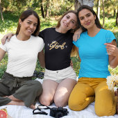 誕生日ガールタイポグラフィ&クラウン、シンプルモダン、 トライブレンドＴシャツ