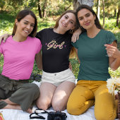 誕生日ガールタイポグラフィ&クラウン、シンプルモダン、 Tシャツ