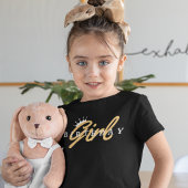 誕生日ガールタイポグラフィ&クラウン、シンプルモダン、 Tシャツ