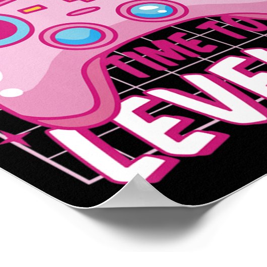 誕生日ガールタイムレベルアップビデオゲーム誕生日 ポスター (角)