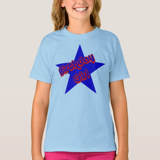 誕生日ガールデザインかわいい Tシャツ (正面)
