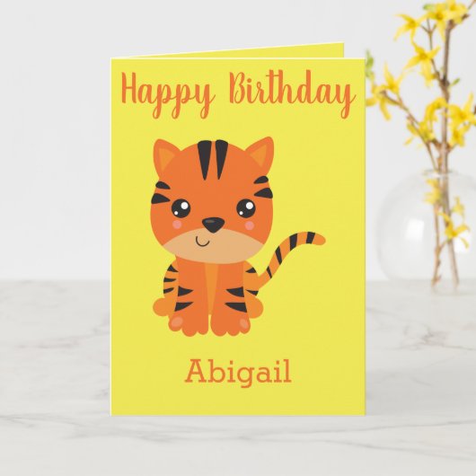 誕生日ガールトラ カード (黄色い花)