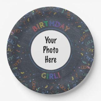 誕生日ガールハッピーバースデーシャルボード ペーパープレート