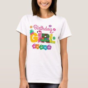 誕生日ガールハワイアンルアウ(ハワイ式宴会)夏 Tシャツ