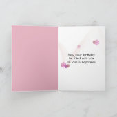 誕生日ガールハート標識 カード (内部)
