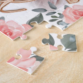 誕生日ガールバラ金ゴールドバルーンレター&フローラ ジグソーパズル (側面)