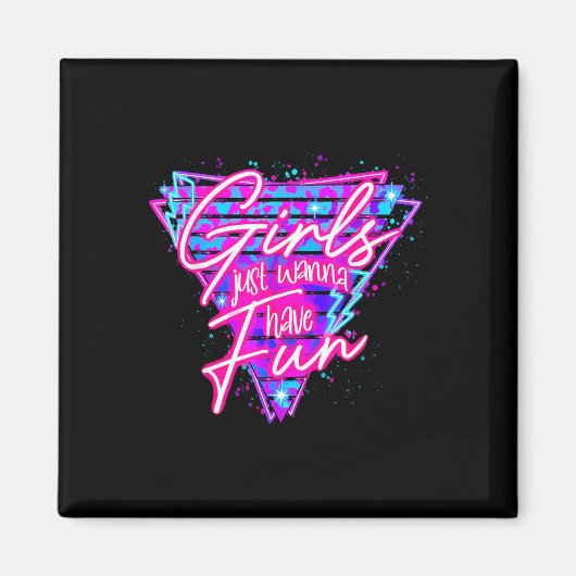 誕生日ガールバースデーパーティー女の子が欲しい マグネット (正面)