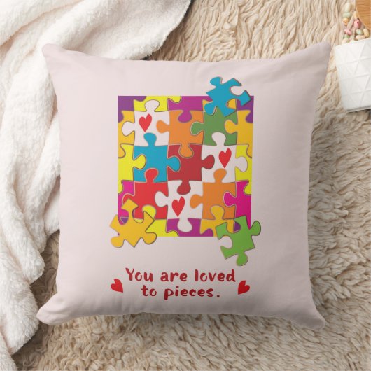 誕生日ガールパズルラブトゥピース クッション (ブランケット)