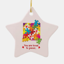 誕生日ガールパズルラブトゥピース セラミックオーナメント