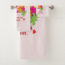 誕生日ガールパズルラブトゥピース バスタオルセット