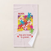 誕生日ガールパズルラブトゥピース バスタオルセット (ハンドタオル)