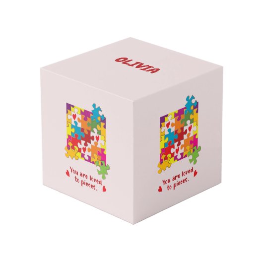 誕生日ガールパズルラブトゥピース フォトキューブ (正面アングル)