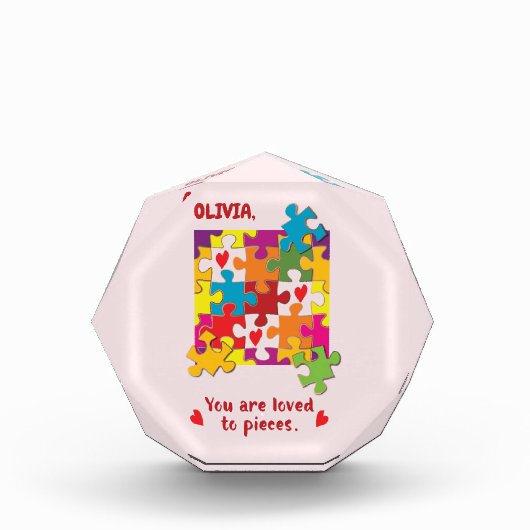 誕生日ガールパズルラブトゥピース フォトブロック (正面)