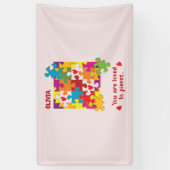 誕生日ガールパズルラブトゥピース 横断幕 (縦)