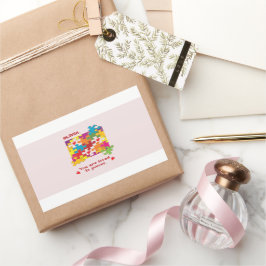 誕生日ガールパズルラブトゥピース 長方形シール