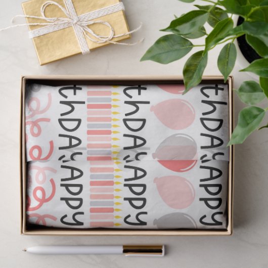 誕生日ガールパターンティッシュペーパー 薄葉紙 (ギフト)