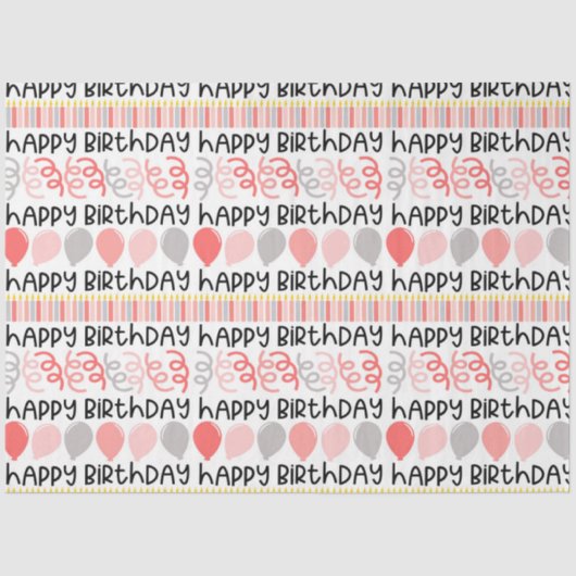 誕生日ガールパターンティッシュペーパー 薄葉紙 (正面)