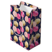 誕生日ガールパターン ミディアムペーパーバッグ (正面アングル)