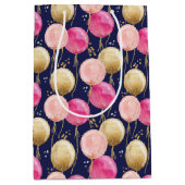 誕生日ガールパターン ミディアムペーパーバッグ (正面)