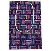 誕生日ガールパターン ミディアムペーパーバッグ (正面)