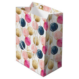 誕生日ガールパターン ミディアムペーパーバッグ