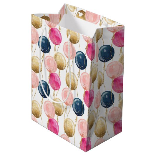 誕生日ガールパターン ミディアムペーパーバッグ (裏面アングル)