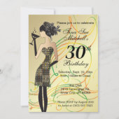 誕生日ガールパーティーお祝い 招待状 (正面)