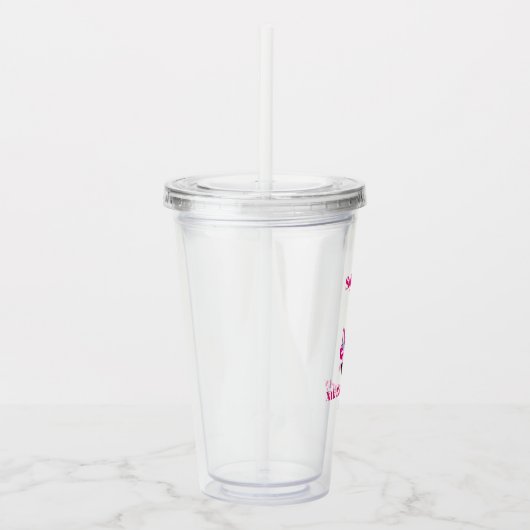 誕生日ガールパーティーフェイスピンクカッコいいパープルユニコーン アクリルタンブラー (右)