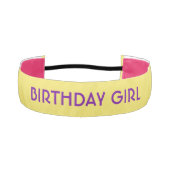 誕生日ガールパープルレタリング アスレチックヘッドバンド (正面)