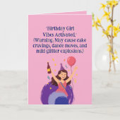 誕生日ガールビーブ有効化 カード (黄色い花)