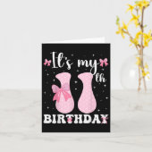 誕生日ガールピンクコケットボウ11歳アエスト カード (黄色い花)