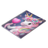 誕生日ガールピンクベビーユニコーン ノートブック (左側)