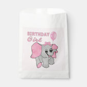 誕生日ガールピンクベビー象 フェイバーバッグ (正面)