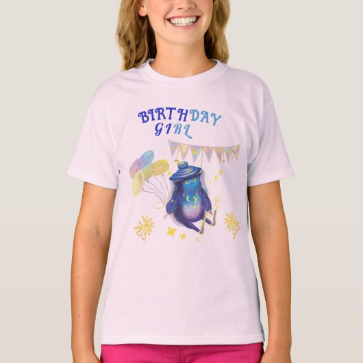 誕生日ガールフェアリーキャラクター Tシャツ (正面)