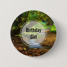 誕生日ガールフォトオブアフォレストクリーク 缶バッジ