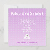誕生日ガールフォトフォトウィンターオネダーランド招待状 招待状 (裏面)