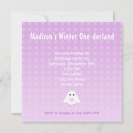 誕生日ガールフォトフォトウィンターオネダーランド招待状 招待状