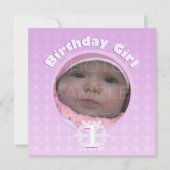 誕生日ガールフォトフォトウィンターオネダーランド招待状 招待状 (正面)