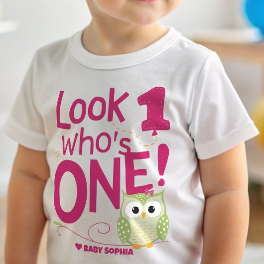 誕生日ガールフクロウ ベビーTシャツ