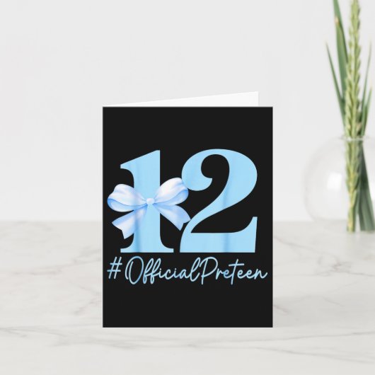 誕生日ガールブルーコケットボウ12歳オールドオフィシ カード (正面)