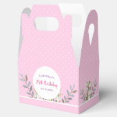 誕生日ガールホワイトスノードロップピンク水玉模様 フェイバーボックス (オープン)