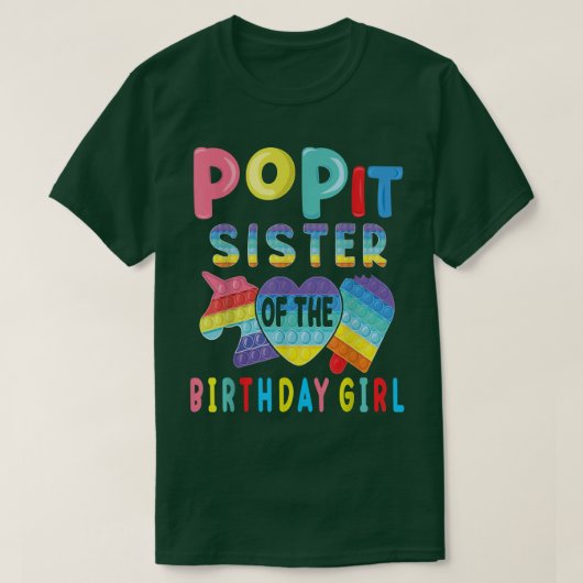 誕生日ガールポップ・アートのイユニコーン誕生日の姉妹 Tシャツ (デザイン正面)