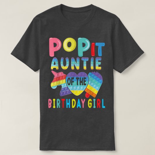 誕生日ガールポップ・アートのItユニコーン誕生日の叔母 Tシャツ (デザイン正面)